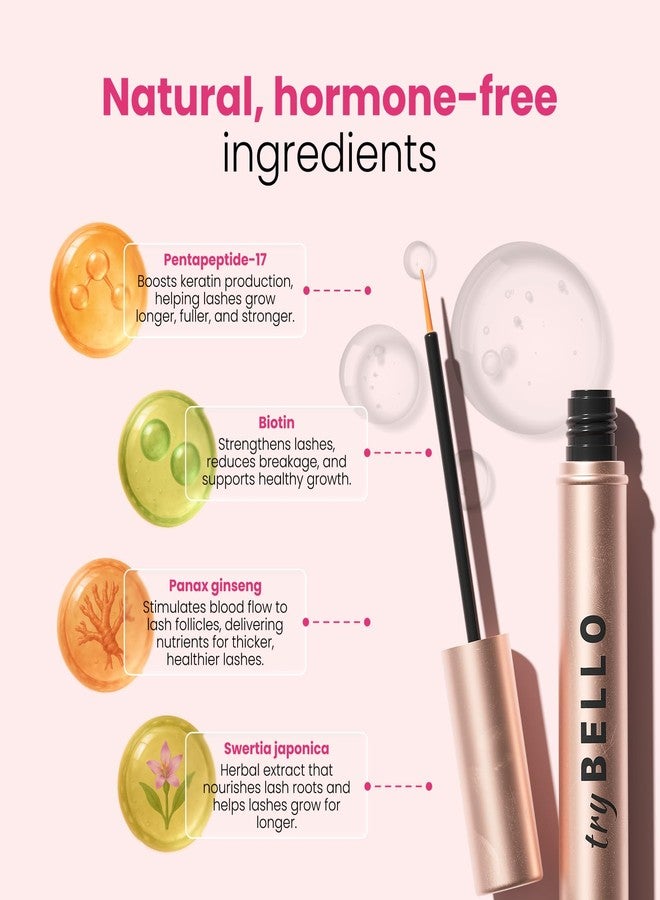 Trybello Eyelash Growth Serum | Natural Lash Serum with Lengthening & Thickening Formula | Biotin, Peptides + Botanical Extracts | Vegan, Gentle, Non-Irritating, Daily Use - Image 3
